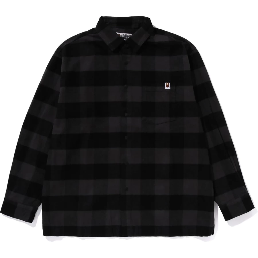 Bape BLOCK CHECK SHIRT RELAXED FIT MENS