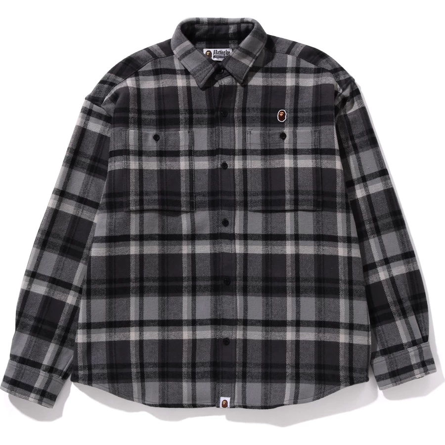 Bape BAPE CHECK APE HEAD ONE POINT FLANNEL SHIRT MENS