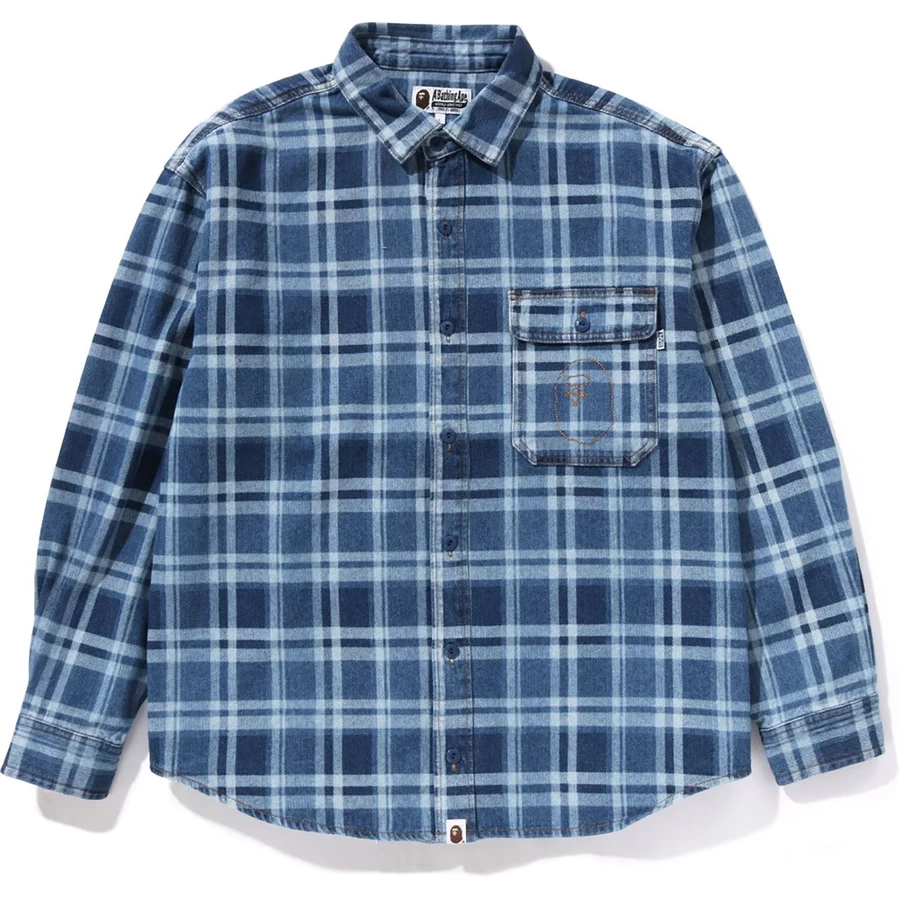Bape BAPE CHECK DENIM SHIRT MENS