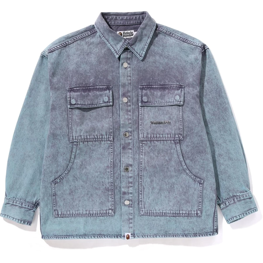 Kemeja Kerja Pria Bape Acid Wash