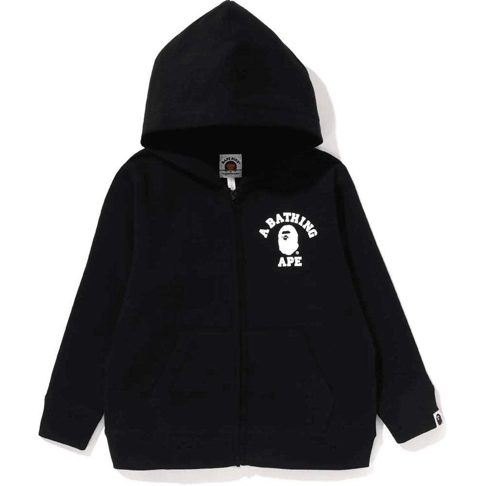 Bape COLLEGE ZIP HOODIE KIDS Black