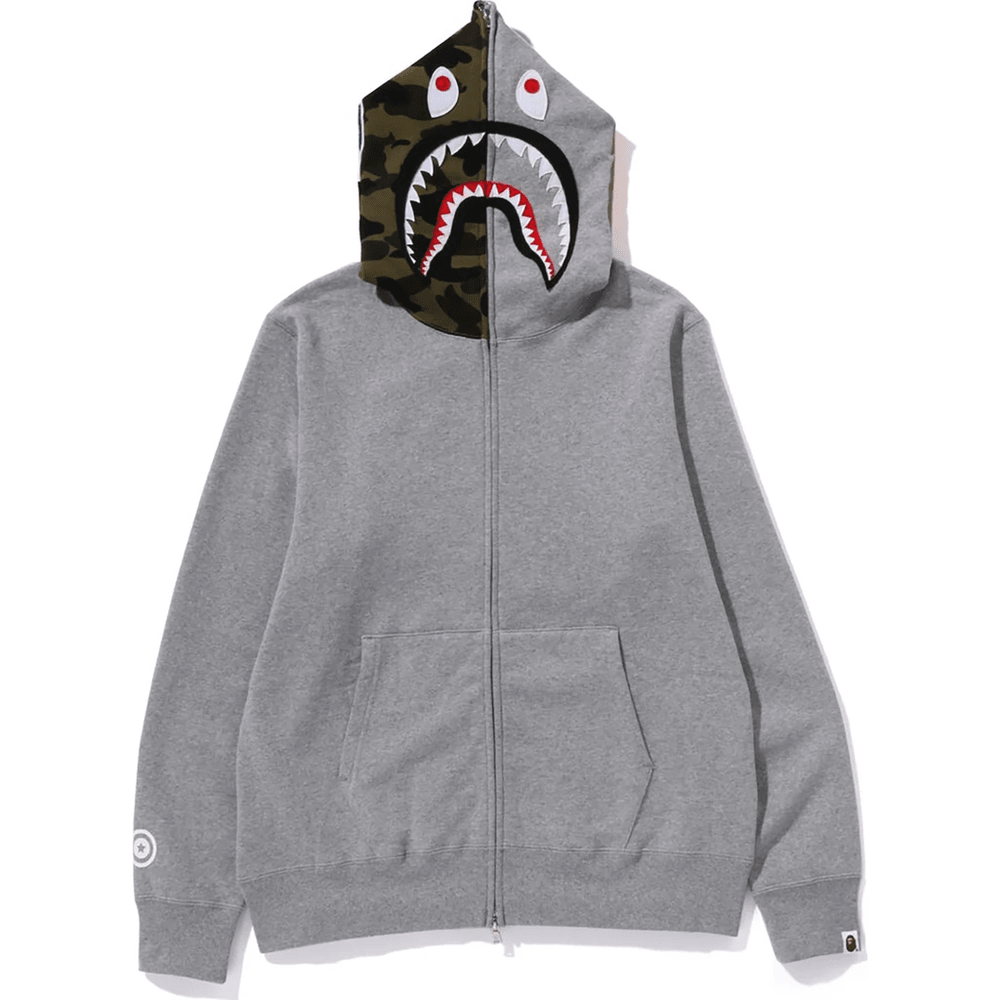 Bape SHARK FULL ZIP HOODIE MENS Gray