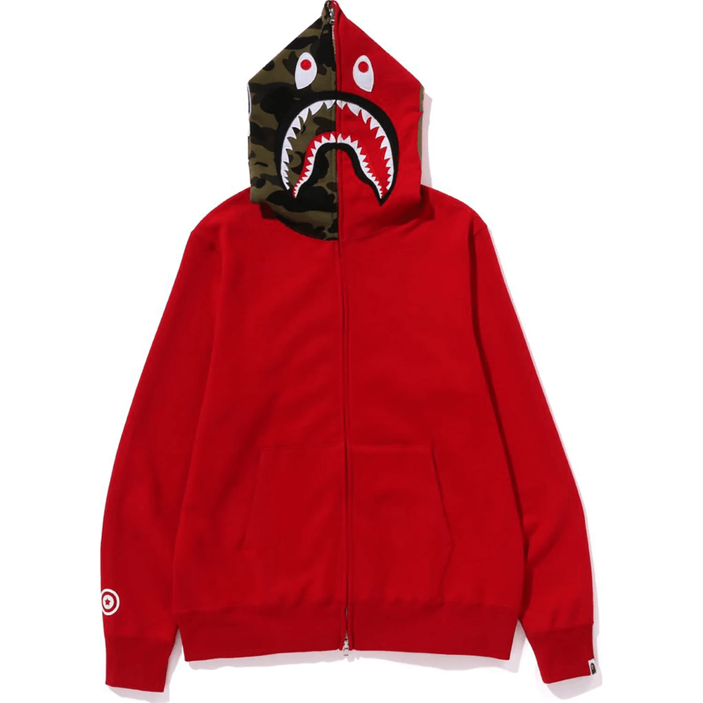 Bape SHARK FULL ZIP HOODIE MENS Red