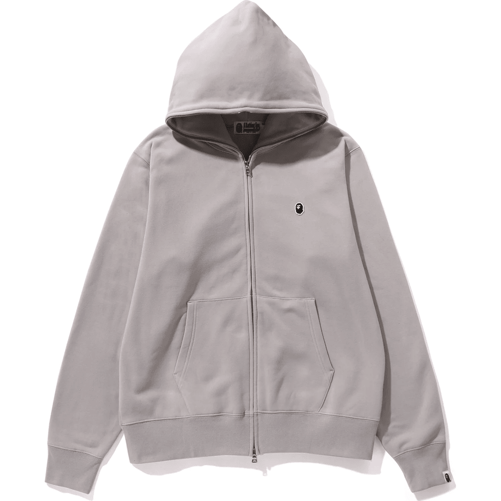 Bape APE HEAD ONE POINT FULL ZIP HOODIE MENS Gray