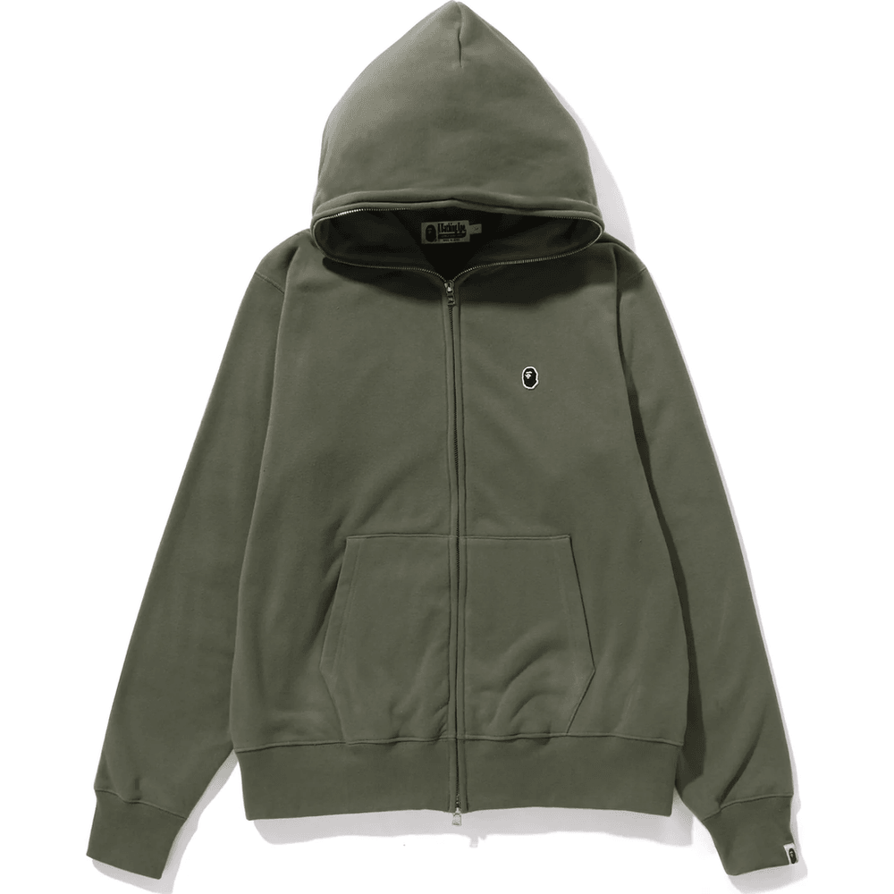 Bape APE HEAD ONE POINT FULL ZIP HOODIE MENS Olivedrab