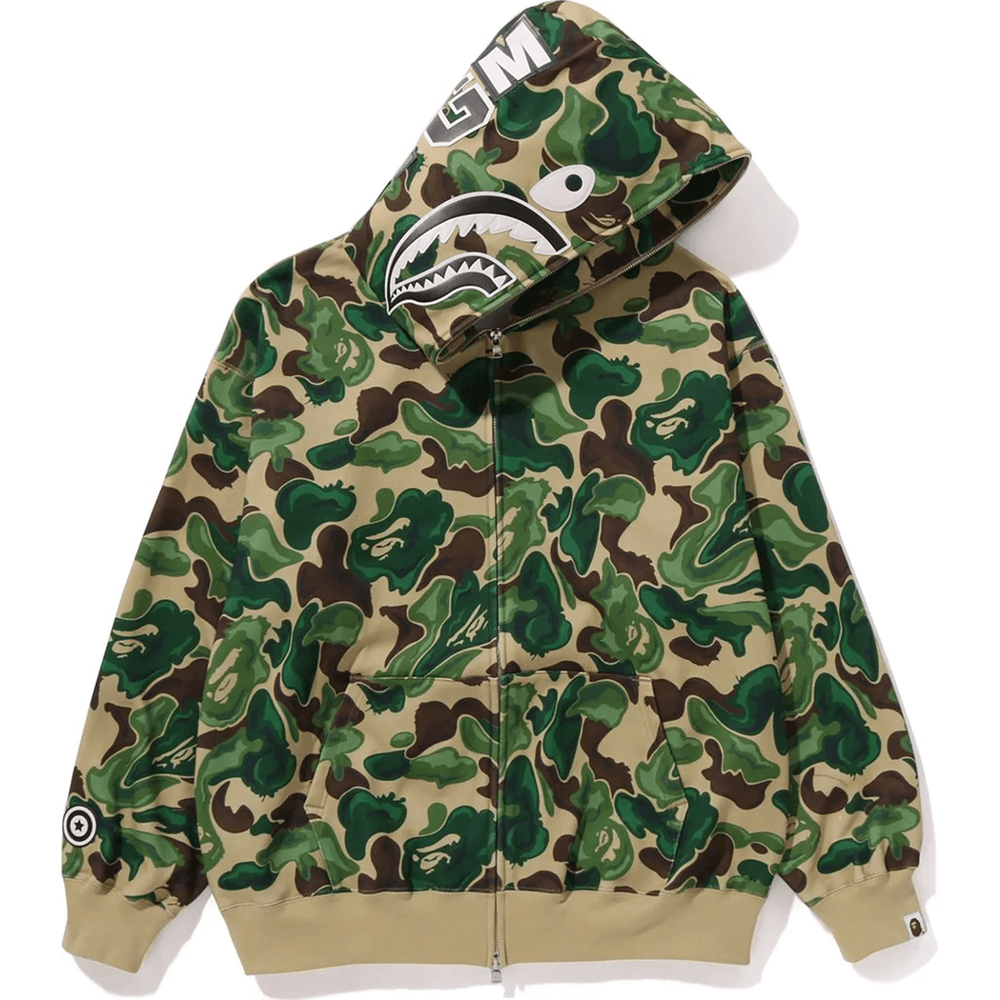 BAPE ART CAMO SHARK HOODIE MENS Green