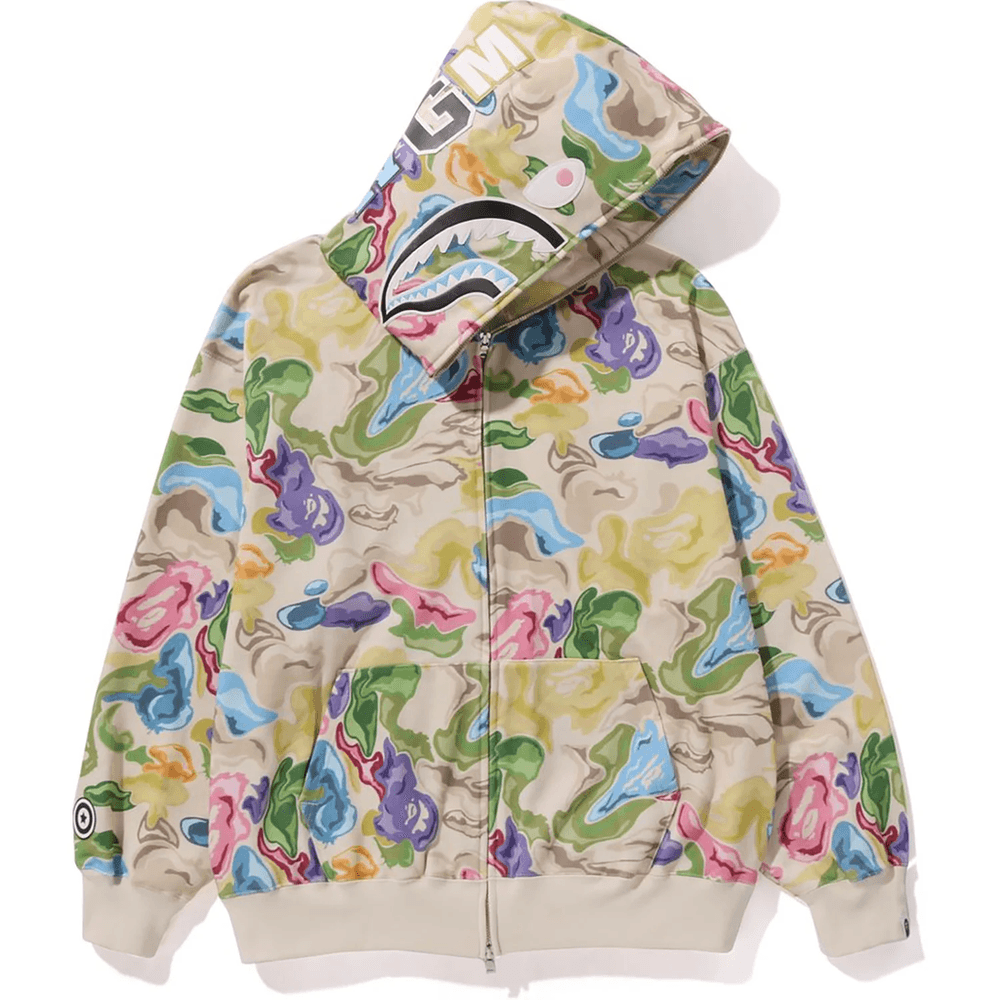 BAPE ART CAMO SHARK HOODIE MENS Multi