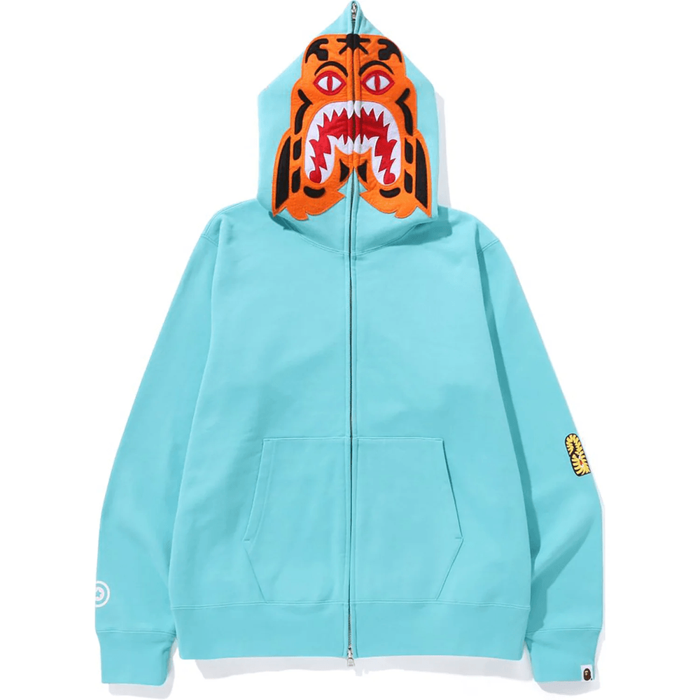 Bape TIGER FULL ZIP HOODIE MENS Green