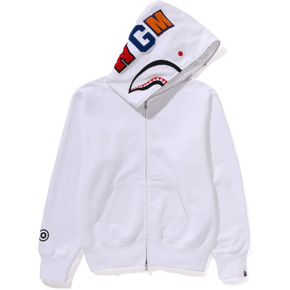 Bape SHARK FULL ZIP HOODIE LADIES White