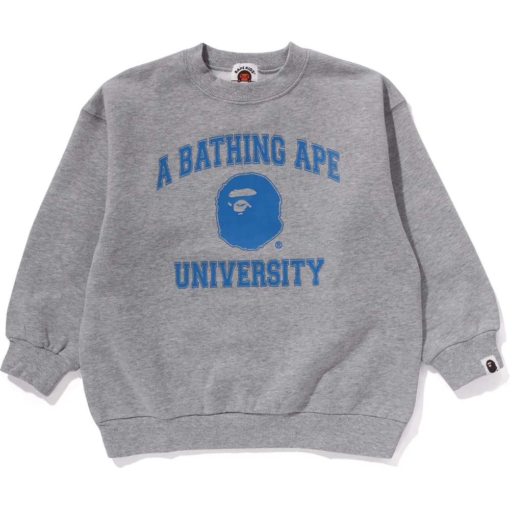 Bape ELBOW PATCH RELAXED FIT CREWNECK SWEATSHIRT KIDS Gray