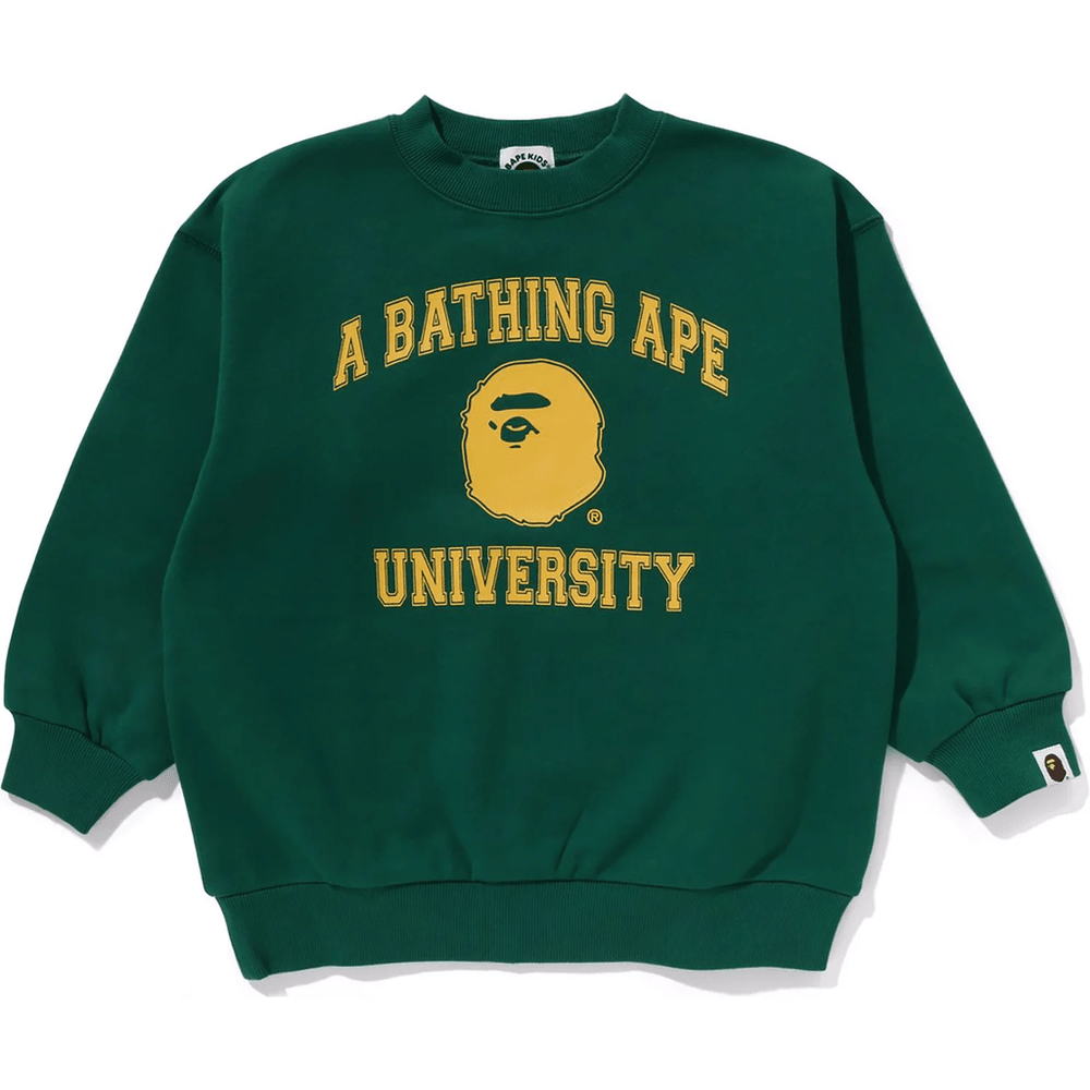 Bape ELBOW PATCH RELAXED FIT CREWNECK SWEATSHIRT KIDS Green