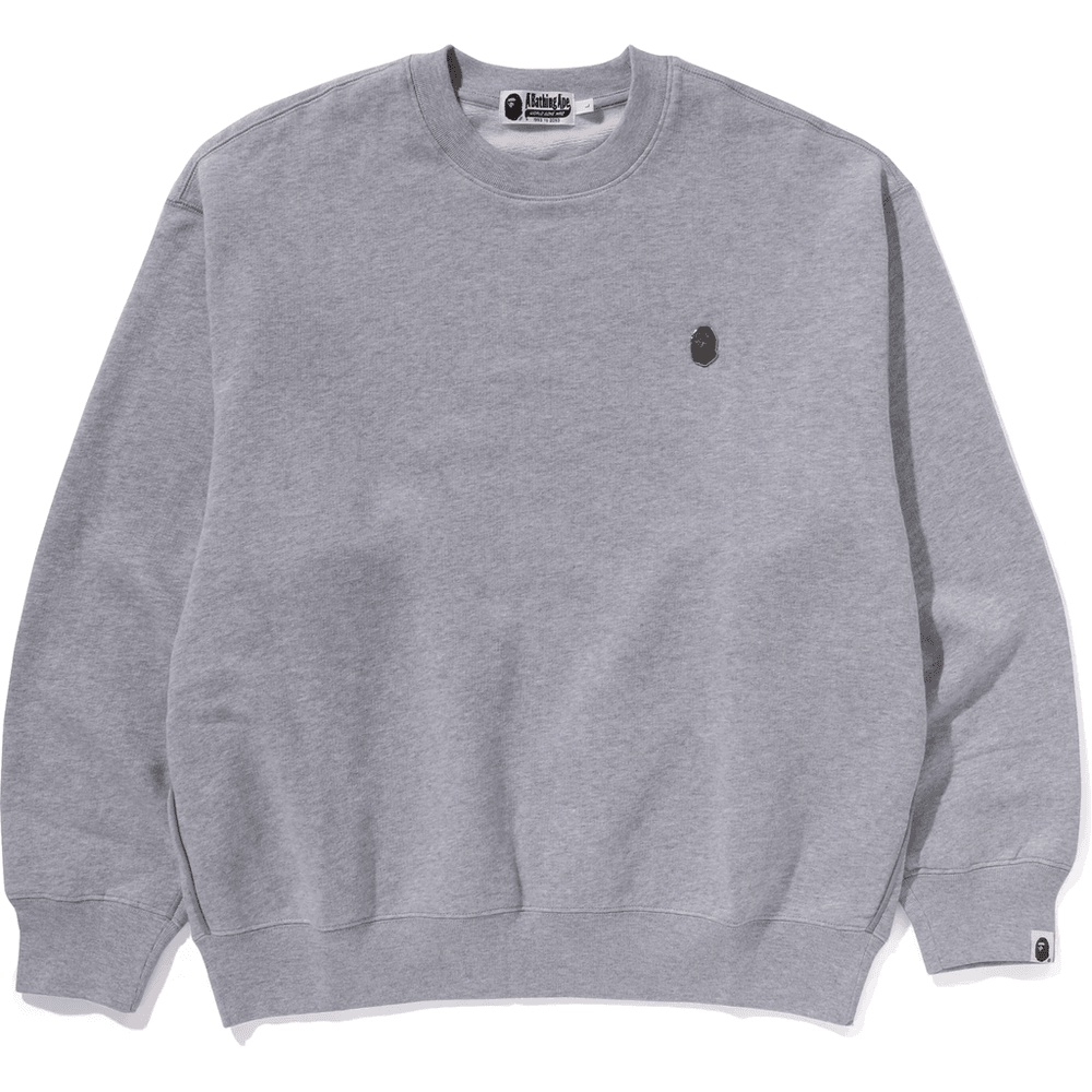 Bape ONE POINT RELAXED FIT CREWNECK SWEATSHIRT MENS Gray
