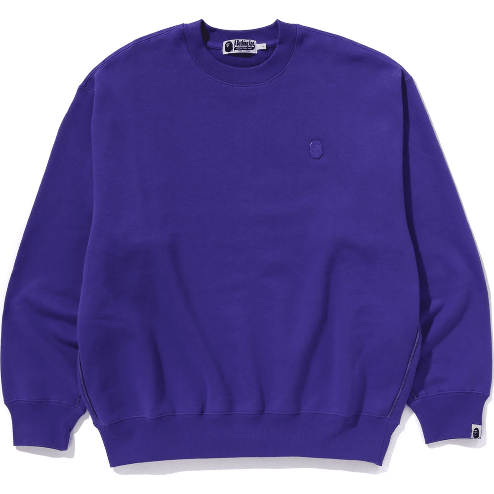 Bape ONE POINT RELAXED FIT CREWNECK SWEATSHIRT MENS Purple