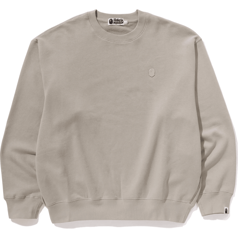 Bape ONE POINT RELAXED FIT CREWNECK SWEATSHIRT MENS Beige