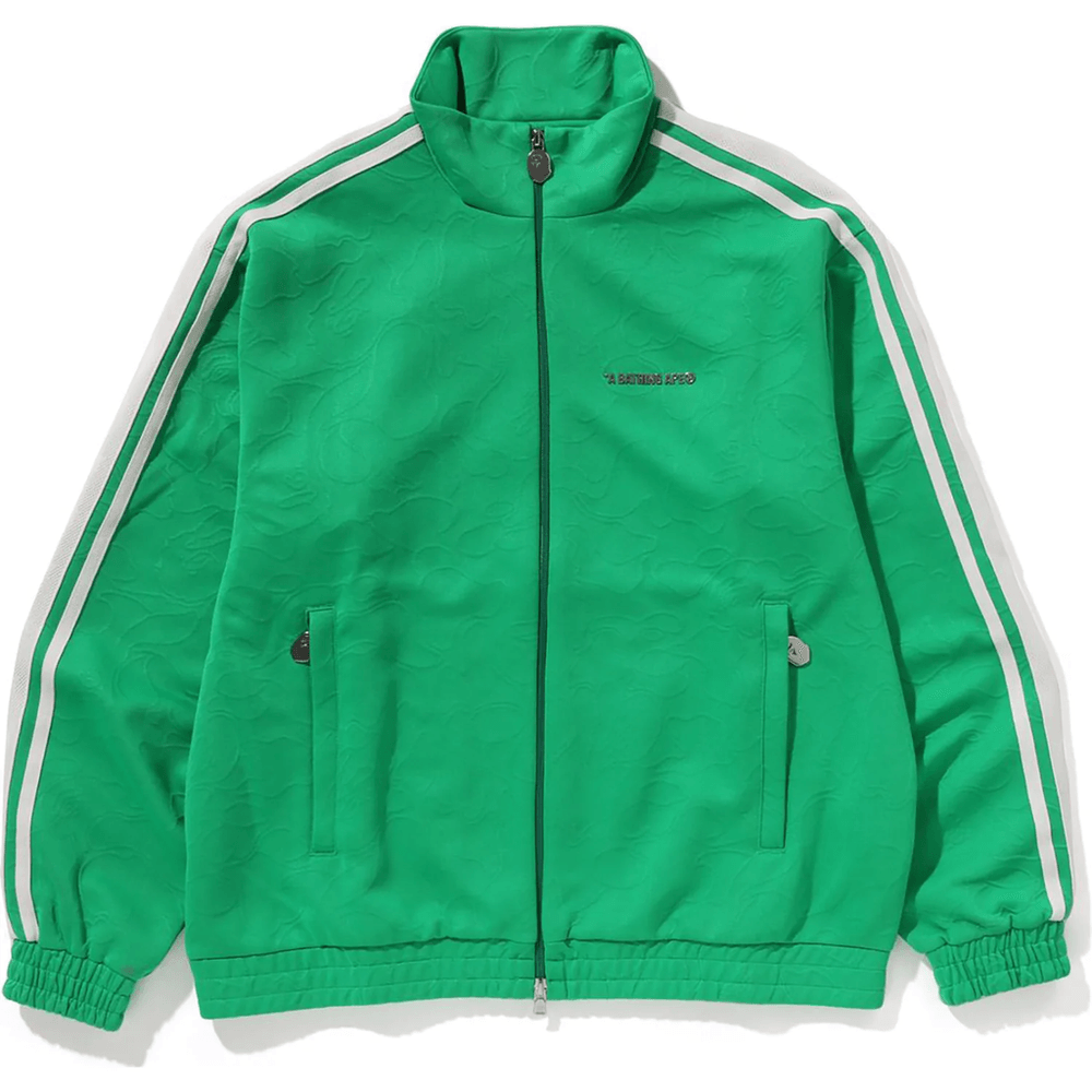 Bape LINE CAMO JACQUARD BATHING APE LOGO RELAXED FIT TRACK JACKET MENS Green