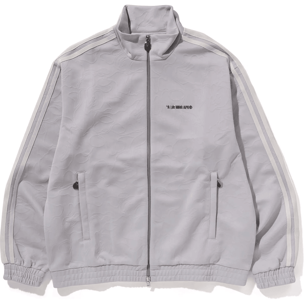 Bape LINE CAMO JACQUARD BATHING APE LOGO RELAXED FIT TRACK JACKET MENS Silver