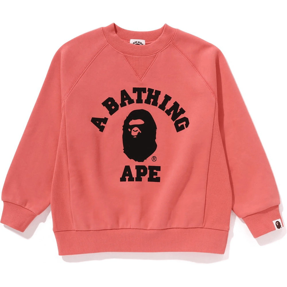 Bape COLLEGE RELAXED FIT CREWNECK SWEATSHIRT KIDS Pink
