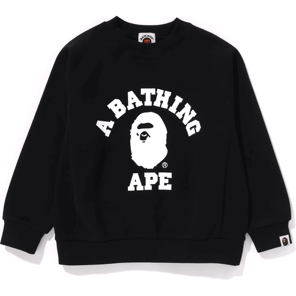 Bape COLLEGE RELAXED FIT CREWNECK SWEATSHIRT KIDS Black