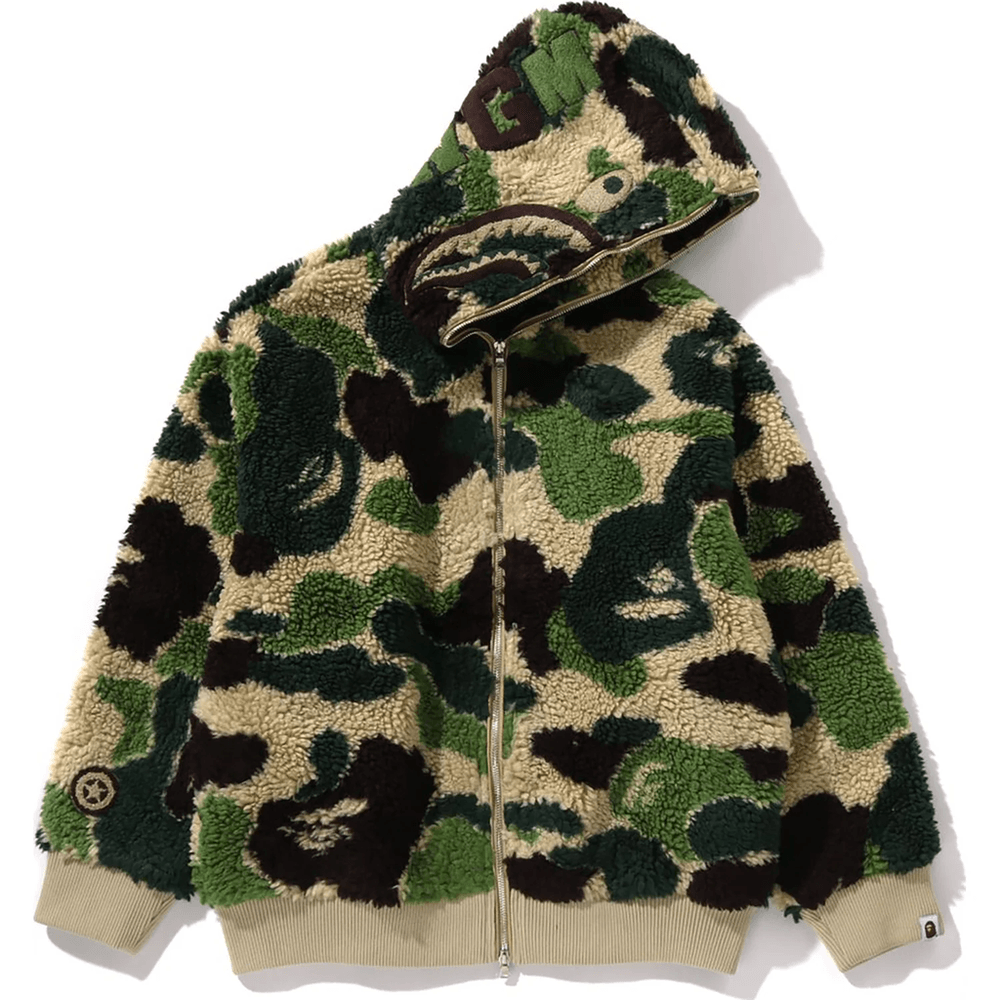 Bape ABC CAMO BOA SHARK RELAXED FIT FULL ZIP HOODIE MENS Green