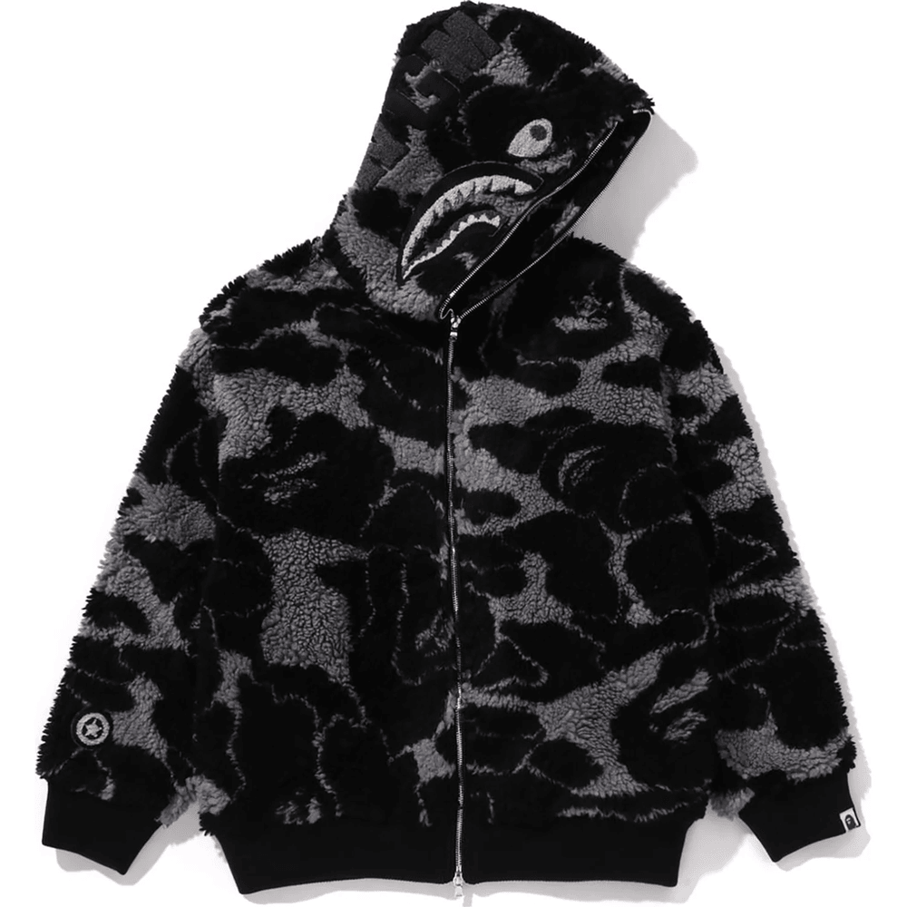 Bape ABC CAMO BOA SHARK RELAXED FIT FULL ZIP HOODIE MENS Black
