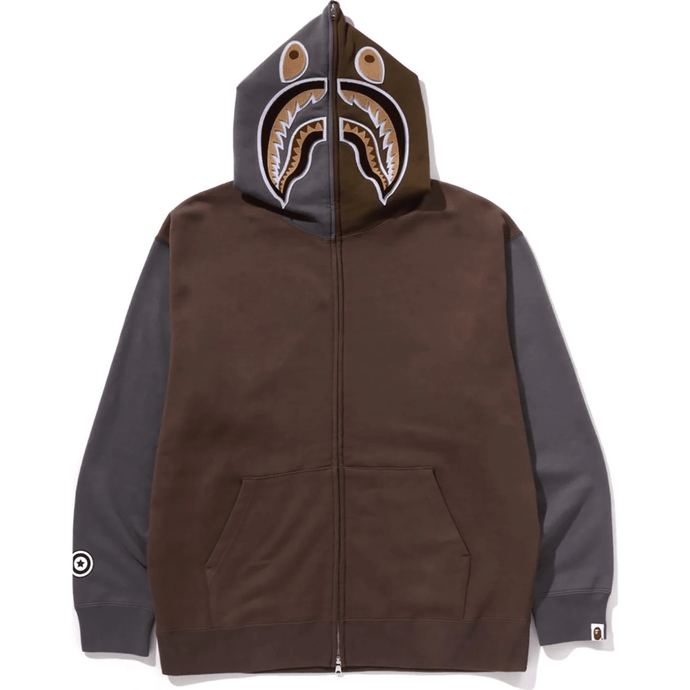 Bape SHARK FULL ZIP HOODIE #2 MENS Beige