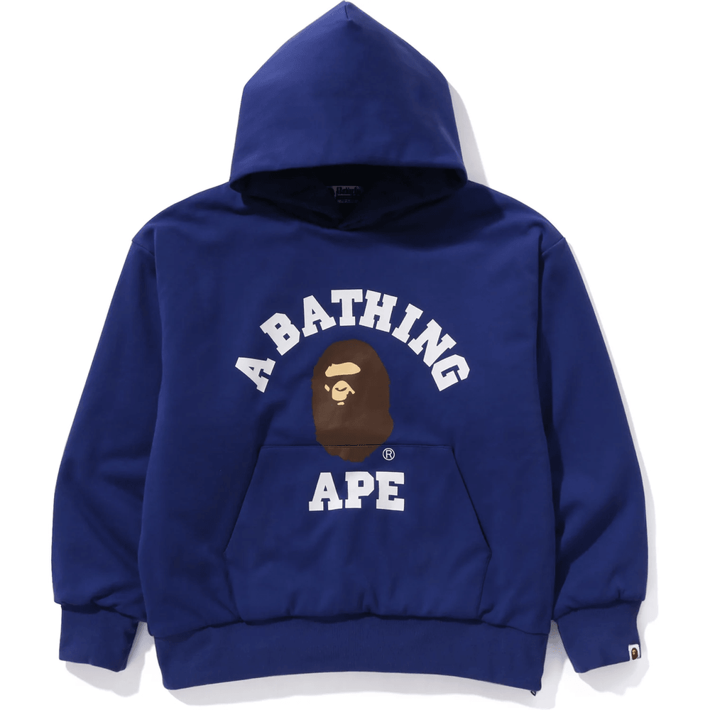 Bape COLLEGE PUFFY RELAXED FIT PULLOVER HOODIE MENS Blue