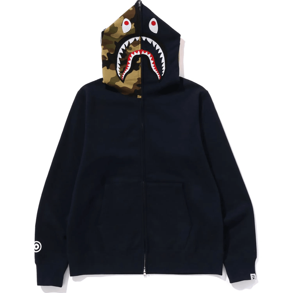 Bape 1ST SHARK FULL ZIP HOODIE MENS Navy