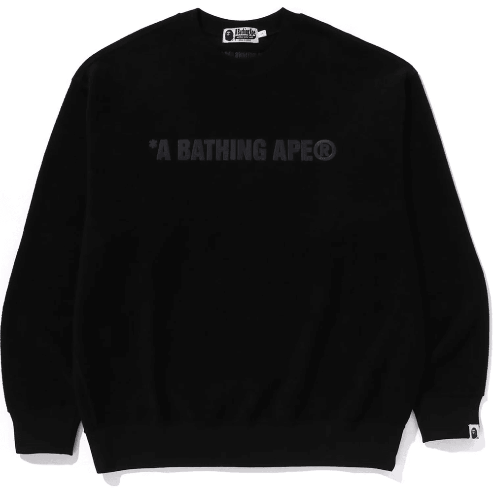 Bape BATHING APE LOGO RELAXED FIT CREWNECK SWEATSHIRT MENS Black