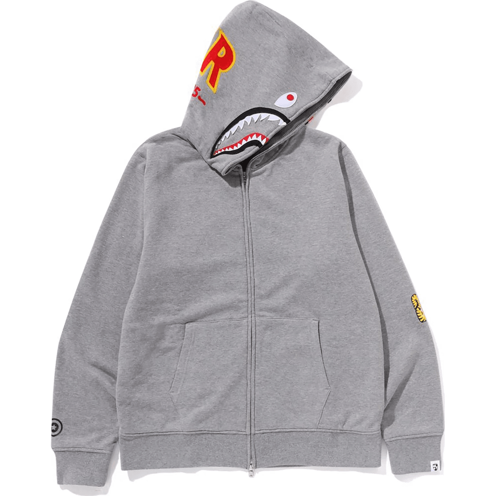 Bape 2ND SHARK FULL ZIP HOODIE MENS Gray