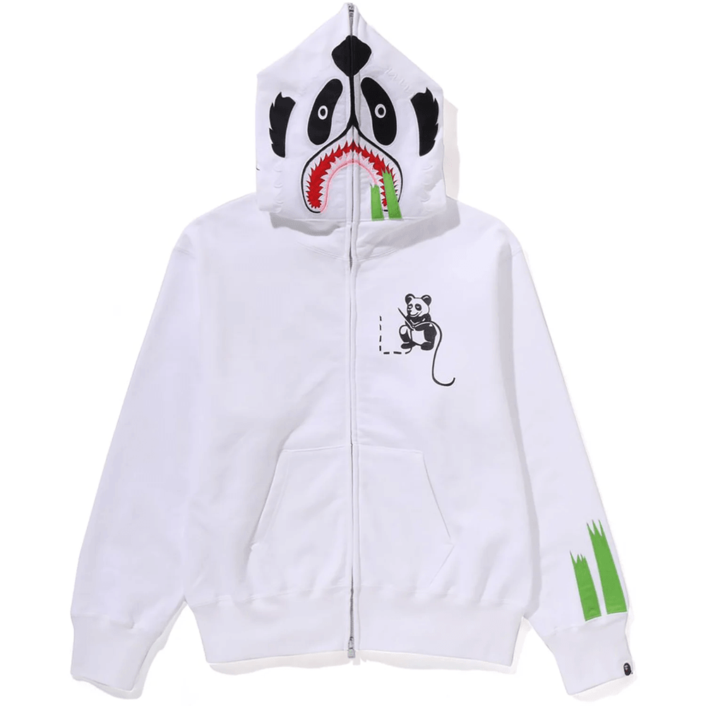Bape PANDA FULL ZIP HOODIE LADIES White