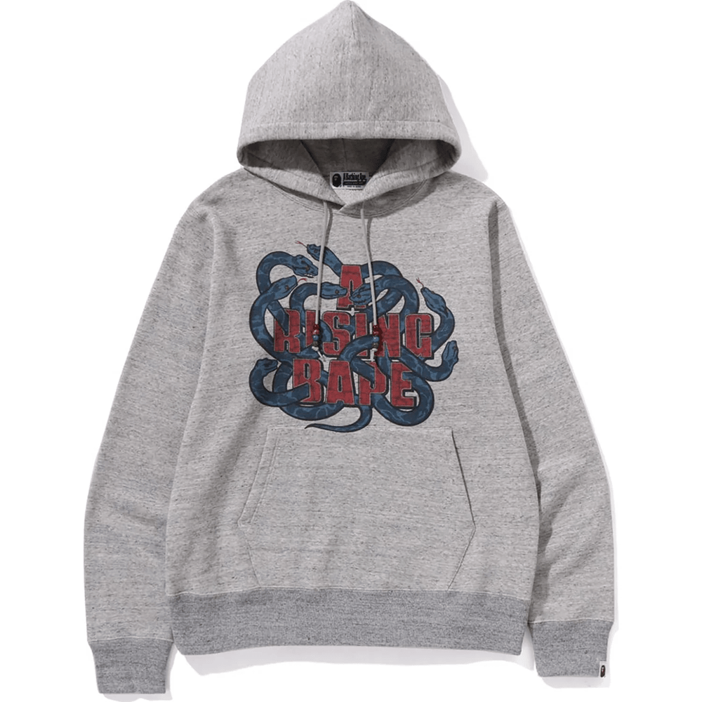 Bape YEAR OF SNAKE PULLOVER HOODIE MENS Gray
