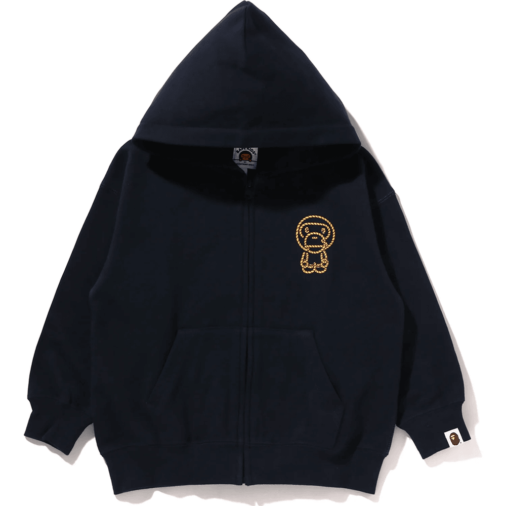 Bape BABY MILO RELAXED FIT ZIP HOODIE KIDS Navy