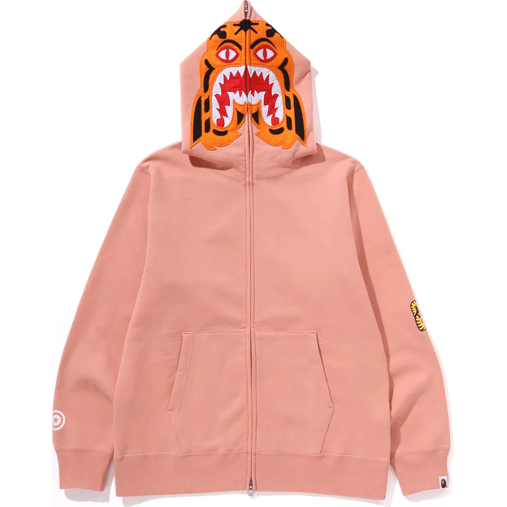 Bape TIGER FULL ZIP HOODIE MENS Pink