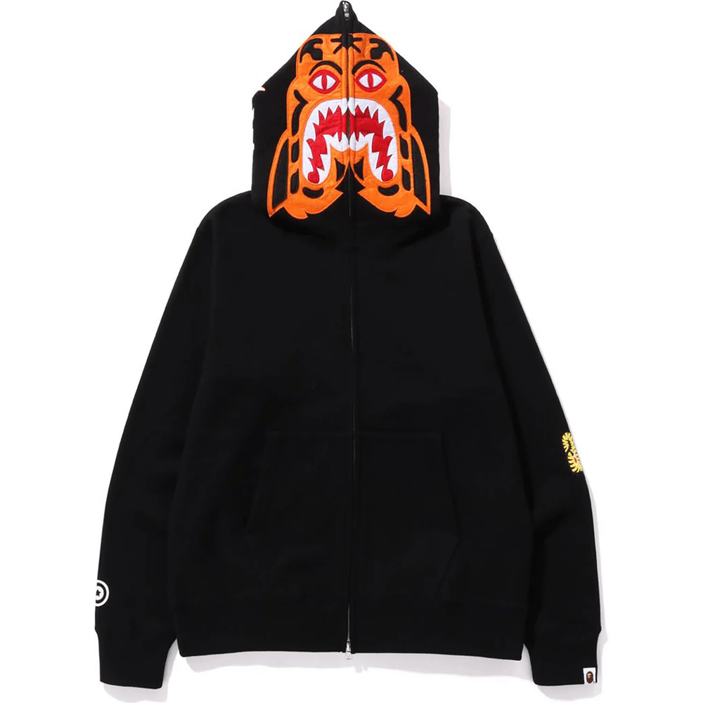 Bape TIGER FULL ZIP HOODIE MENS Black