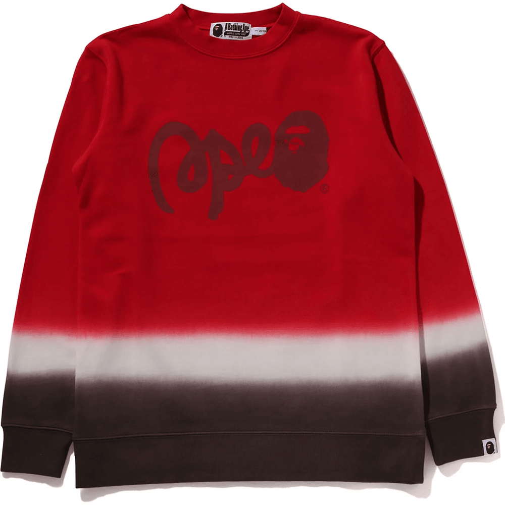GRADATION BAPE CREWNECK SWEATSHIRT JR KIDS Red