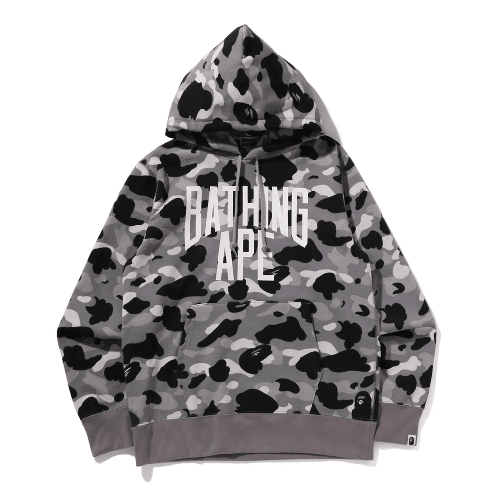 Bape 1ST CAMO PULLOVER HOODIE MENS Gray