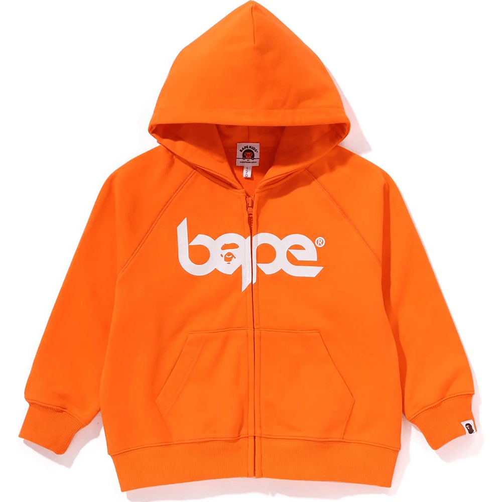 BAPE RELAXED FIT PIGMENT DYE ZIP HOODIE KIDS Orange