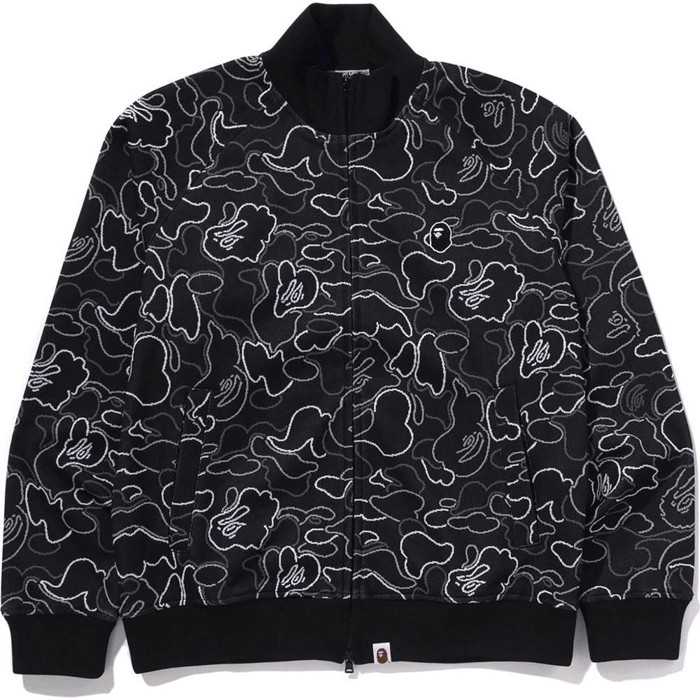 Bape NEON CAMO JACQUARD TRACK JACKET MENS Black