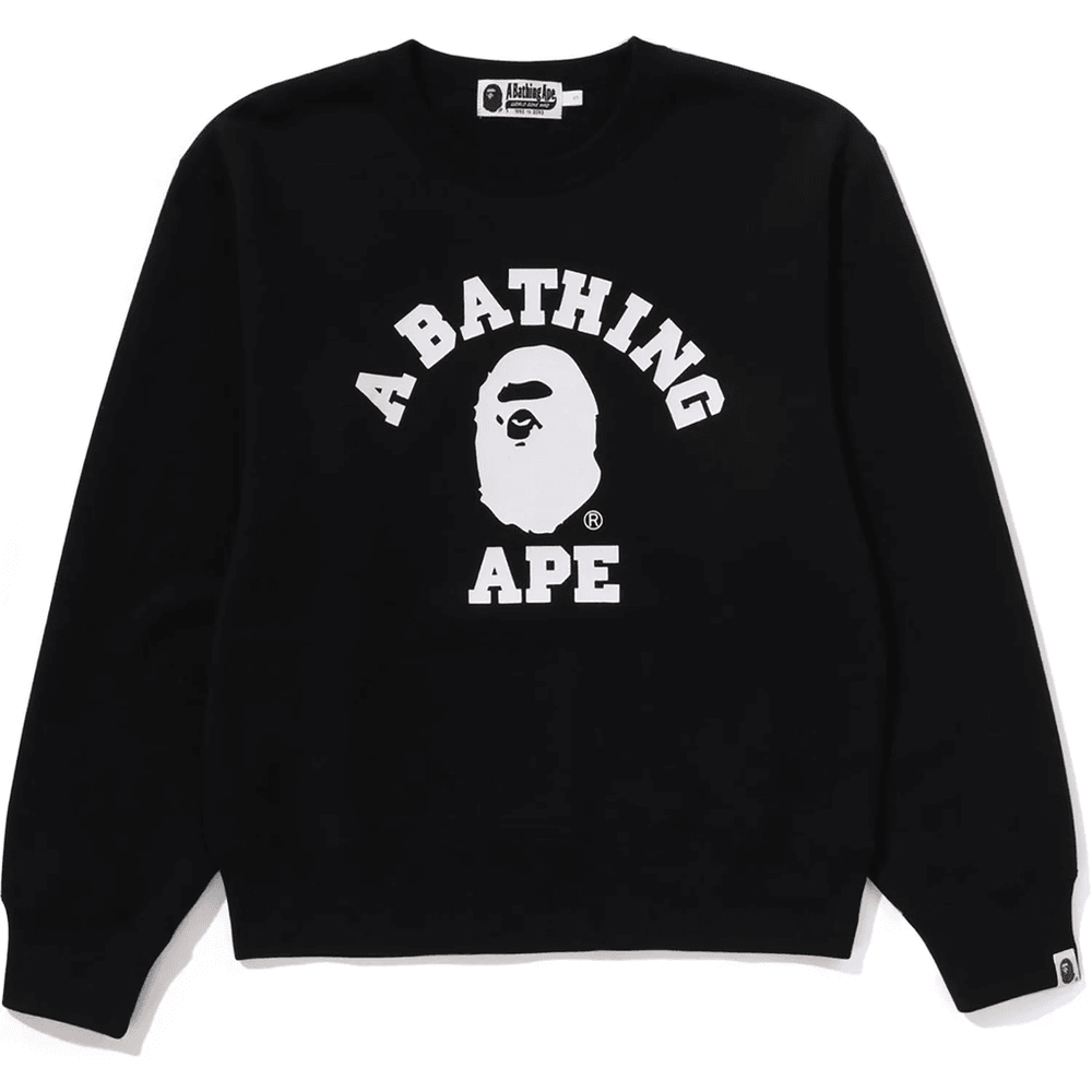 Bape COLLEGE CREWNECK SWEATSHIRT LADIES Black