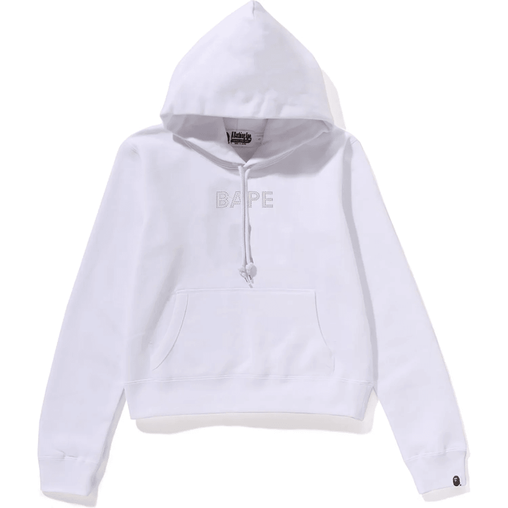 CRYSTAL BAPE PULLOVER HOODIE LADIES White