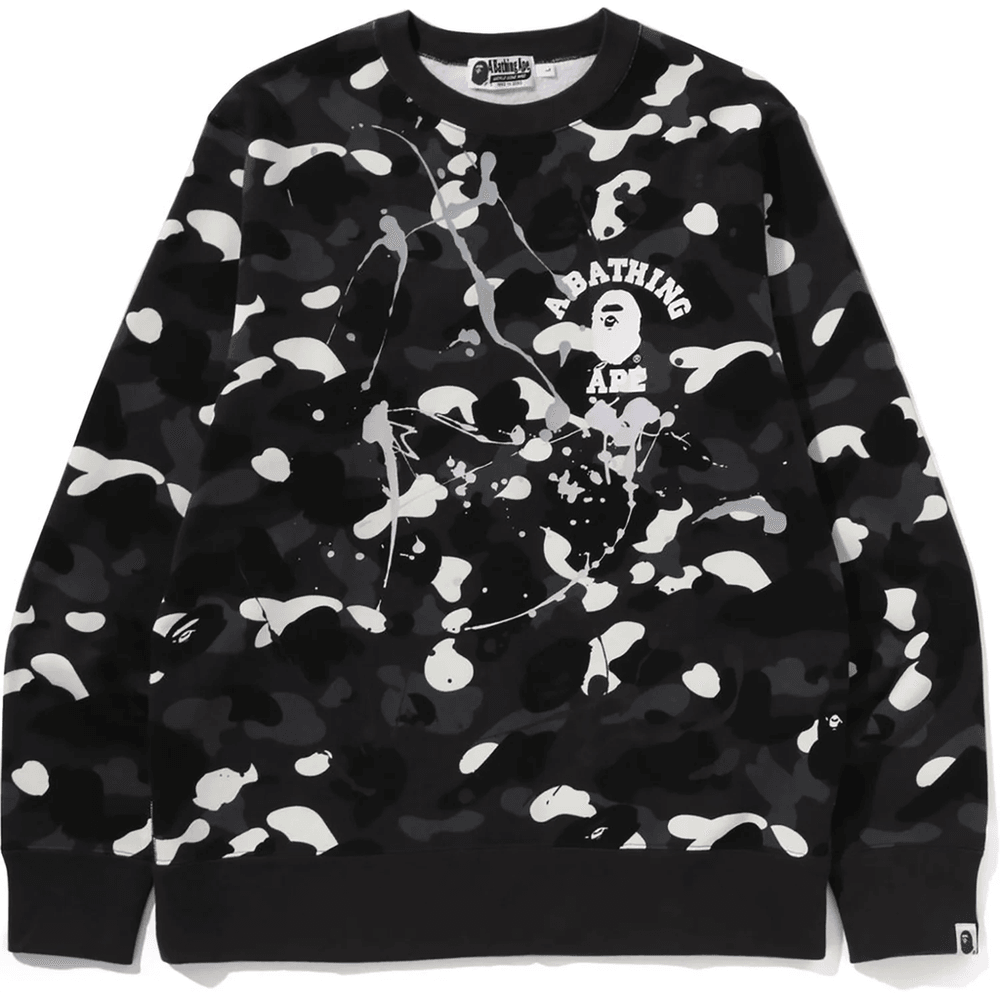 Bape CITY CAMO PAINTING CREWNECK SWEATSHIRT MENS Black