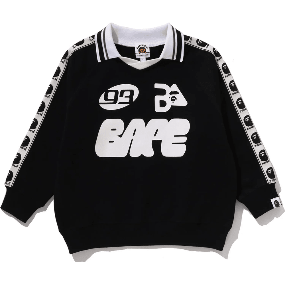 BAPE TAPE RELAXED FIT CREWNECK SWEATSHIRT KIDS Black
