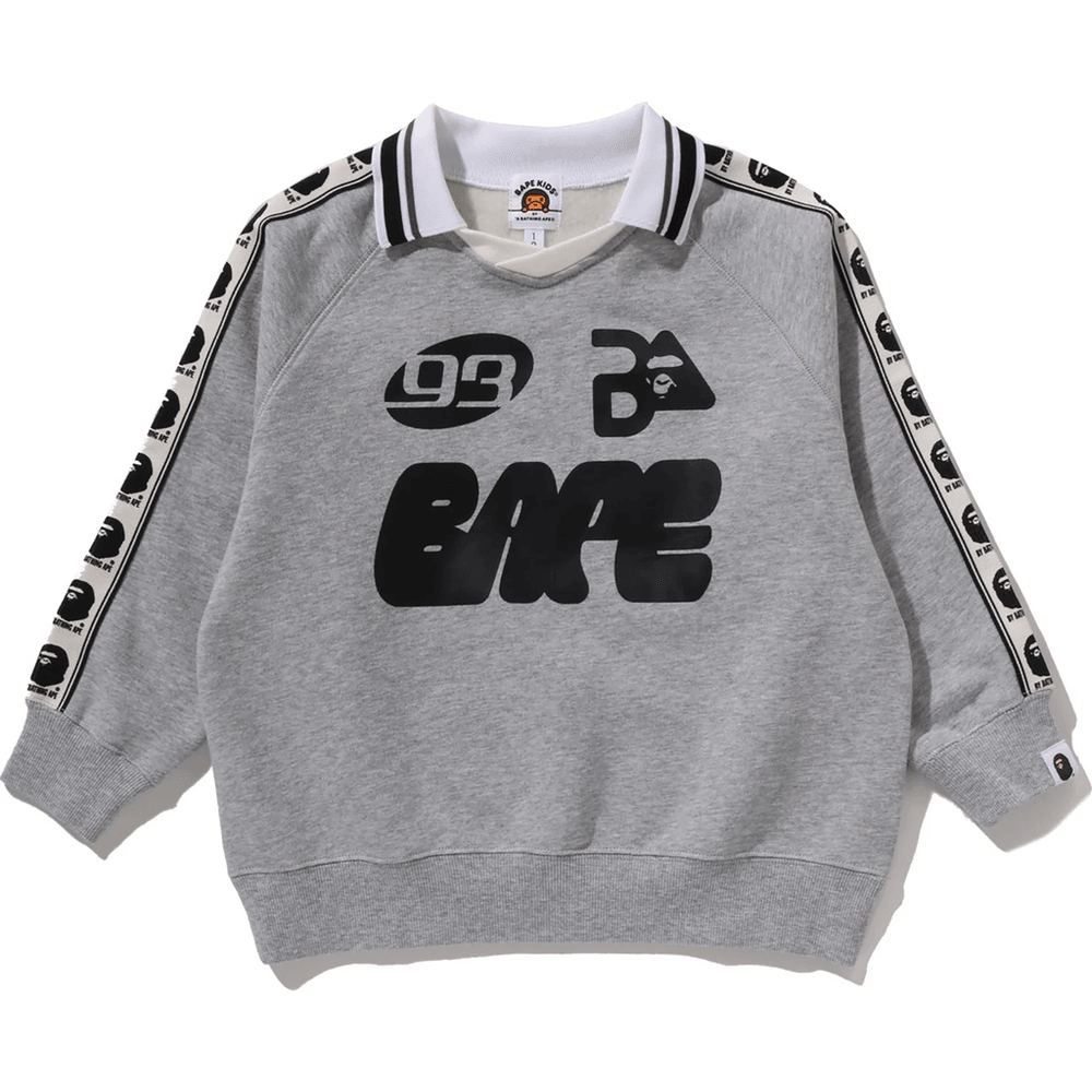 BAPE TAPE RELAXED FIT CREWNECK SWEATSHIRT KIDS Gray