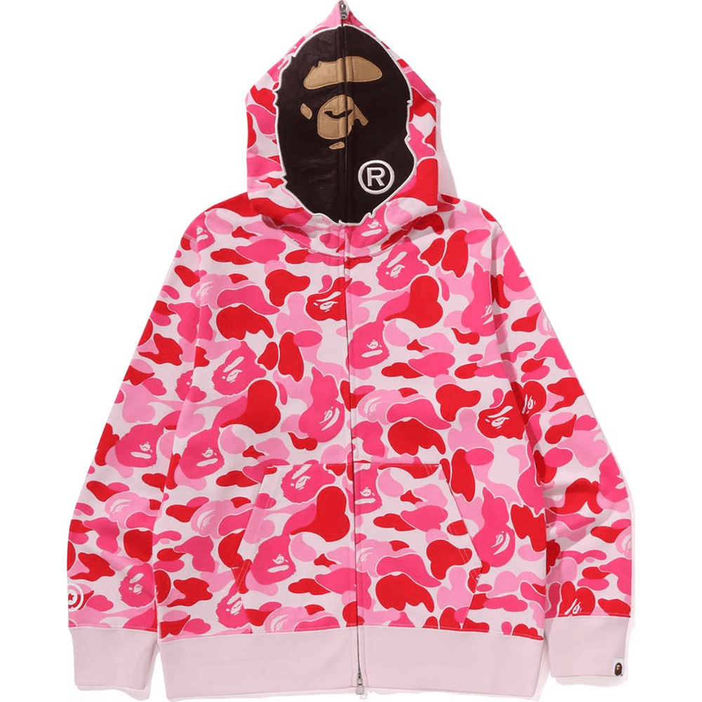 Bape ABC CAMO 2ND APE FULL ZIP HOODIE MENS Pink