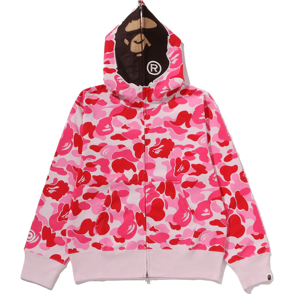 Bape ABC CAMO 2ND APE FULL ZIP HOODIE LADIES Pink