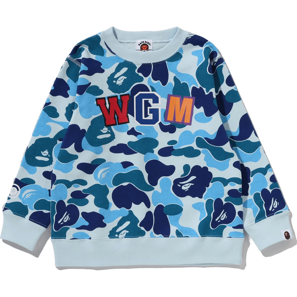 Bape ABC CAMO SHARK CREWNECK SWEATSHIRT KIDS Blue