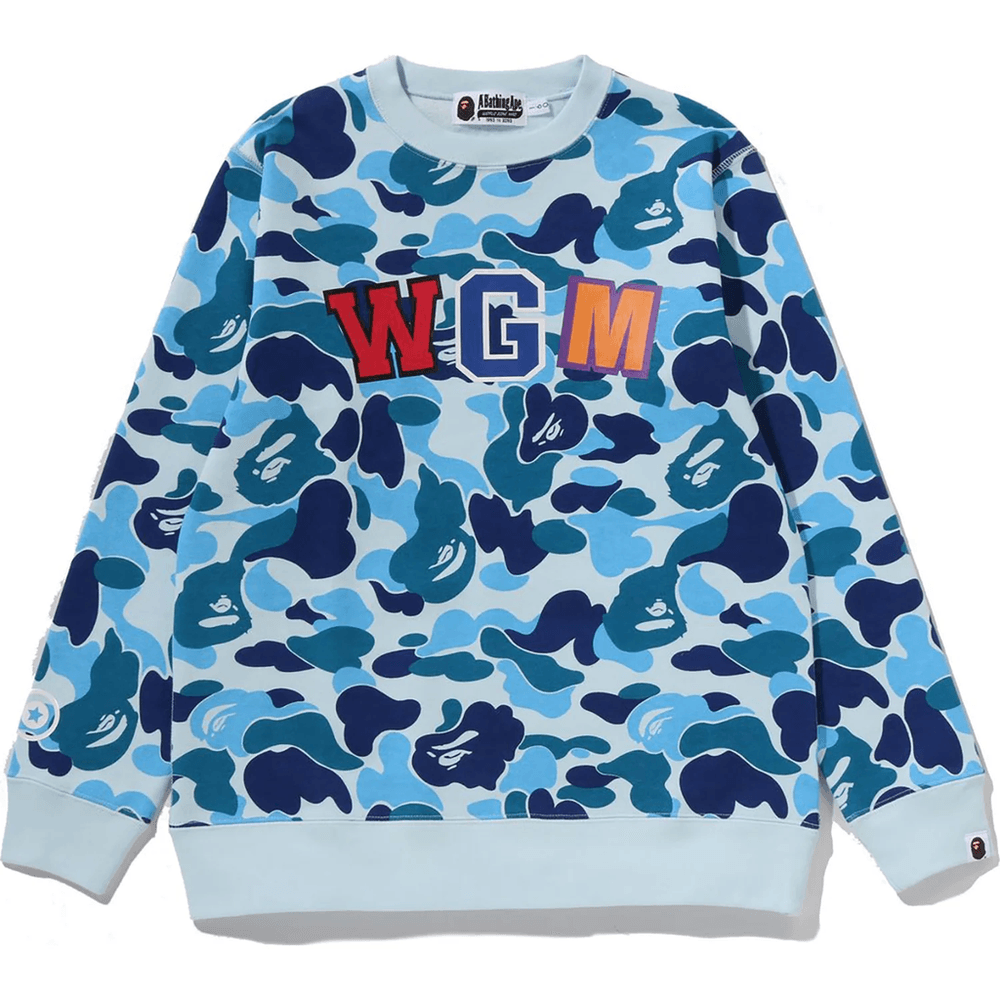 Bape ABC CAMO SHARK CREWNECK SWEATSHIRT JR KIDS Blue