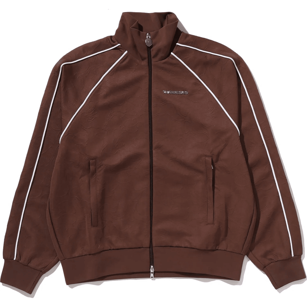Bape LINE CAMO JACQUARD METAL LOGO RELAXED FIT TRACK JACKET MENS Brown