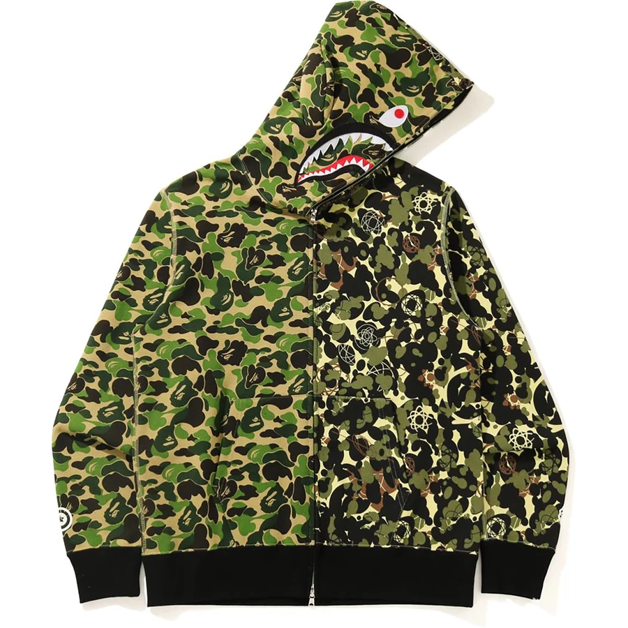 Bape BAPE X MO'WAX X UNKLE CAMO WIDE FULL ZIP HOODIE MENS