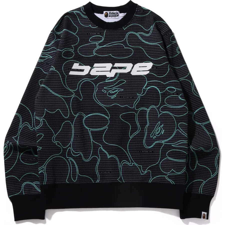 Bape Metin Kodu Kamuflaj Bisiklet Yaka Erkek